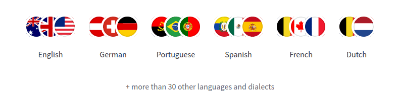 Banner with flags for the languages supported by LanguageTool